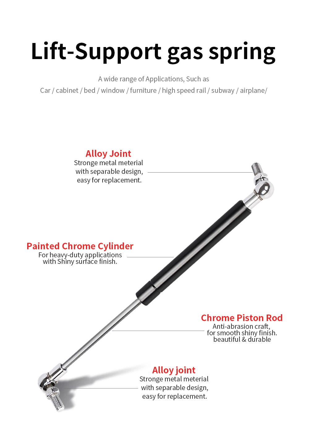 Gas Struts Gas Spring for Different Applications